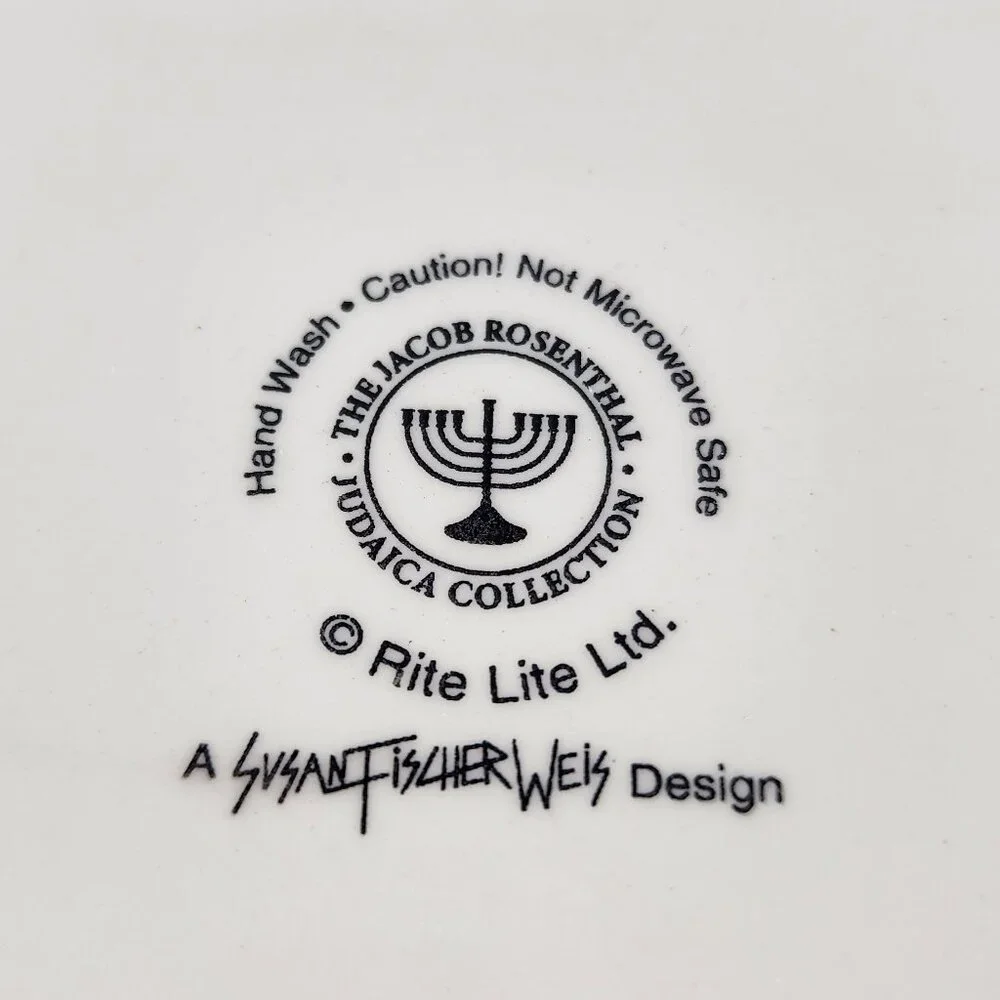 Rite Lite Chanukah Hand Painted Ceramic Tray Susan Fischer Weis Design NWT